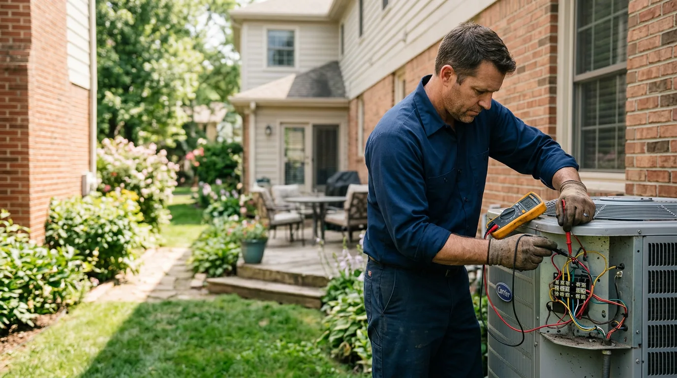 HVAC technician working near Holcombe, WI